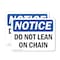 Signmission Do Not Lean On Chain, 14 in W x Rectangle, Vinyl Decal OS-2PACK-NS-D-1014-L-11288 - alternate 1